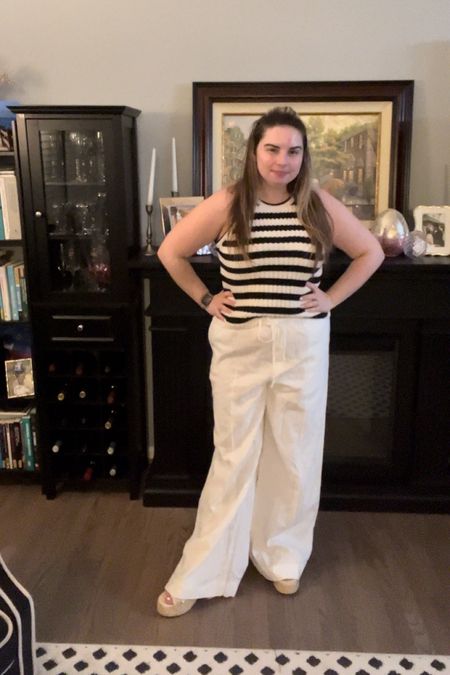 Vacation Outfit 

Linen pants, white pants, white linen pants, stripe sweater tank, sweater tank, Sofia Richie style, classic style, spring outfit, summer outfit, travel outfit, midsize outfit 

Pants - large 
Tank - medium 

#LTKmidsize #LTKfindsunder50 #LTKstyletip