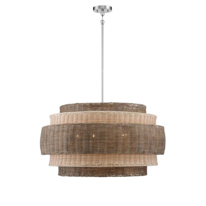 Minka Lavery Montauck Bay Brushed Nickel Traditional Clear Glass Drum Pendant Light Lowes.com | Lowe's