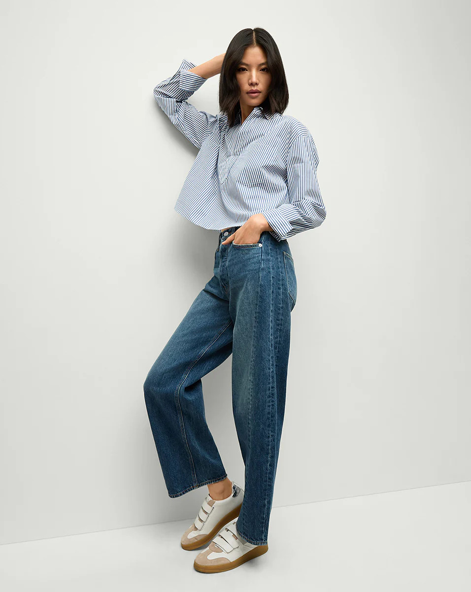 Ryder Barrel Jean in Blue Denim | Balloon Jeans | Veronica Beard | Veronica Beard