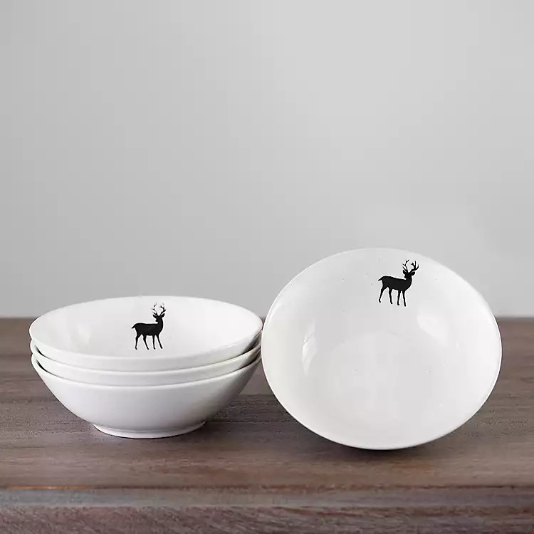 Deer Embossed Cereal Bowls, Set of 4 | Kirkland's Home