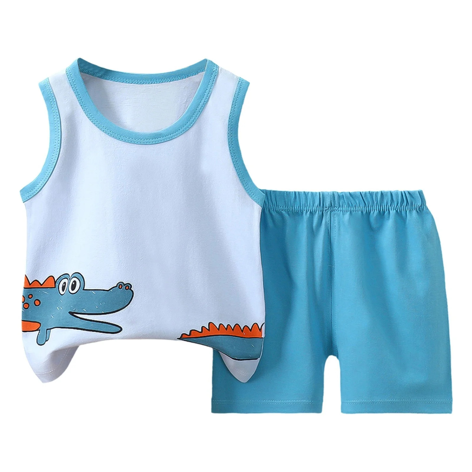 Rovga Summer Toddler Boys Outfits Baby Cartoon Outfits Vest Sleeveless Printed Dinosaur Tops+Shor... | Walmart (US)