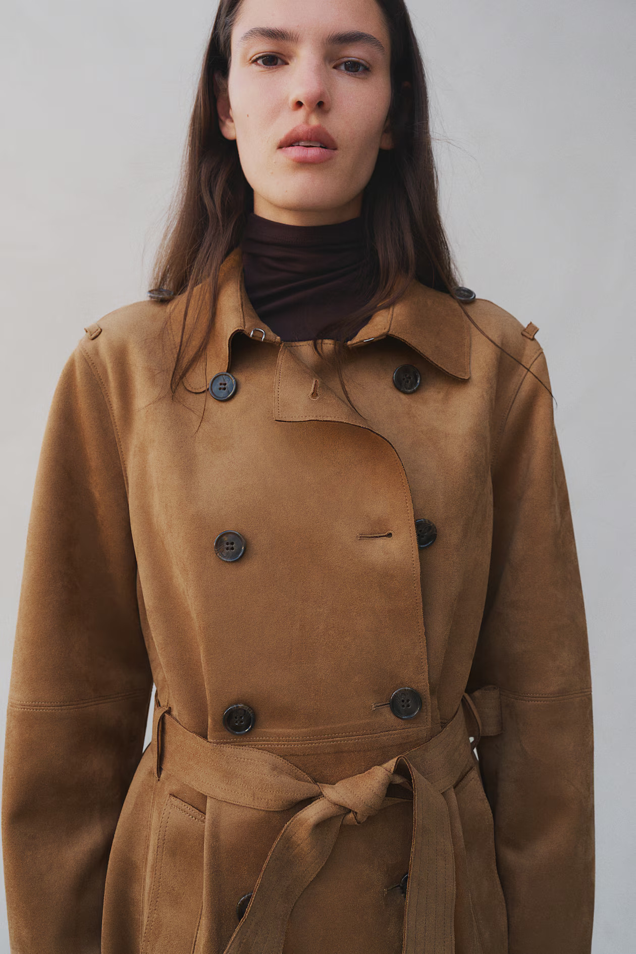 Trench-coat en tissu gratté | H&M (FR, IT, ES, PT, BE)