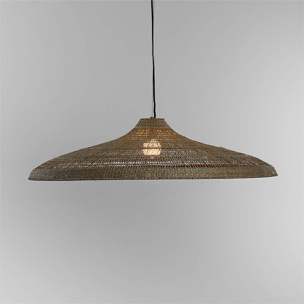 Nossa Wide Natural Woven Pendant Light 42" + Reviews | Crate & Barrel | Crate & Barrel