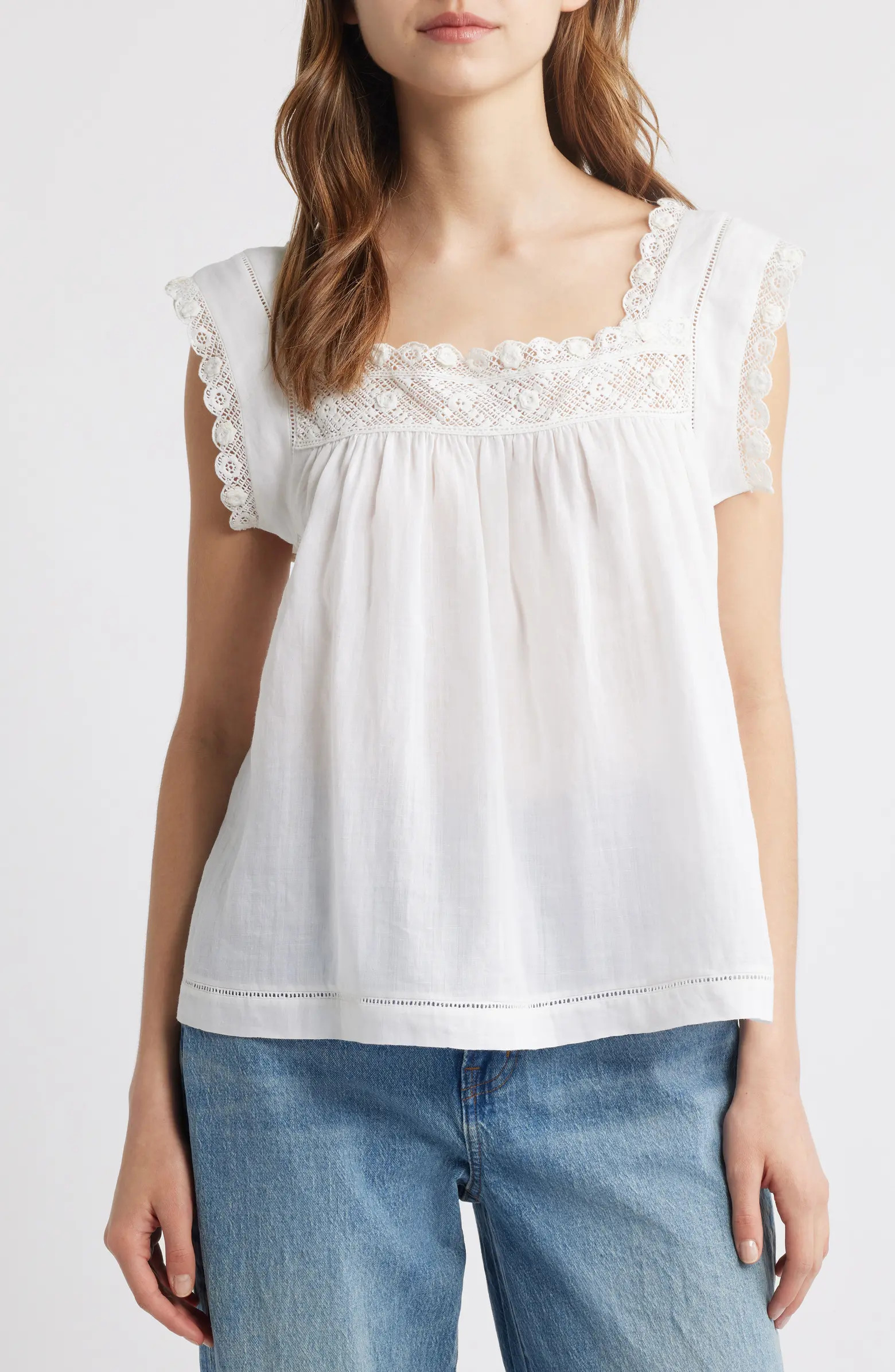 Aphra Lace Trim Top | Nordstrom