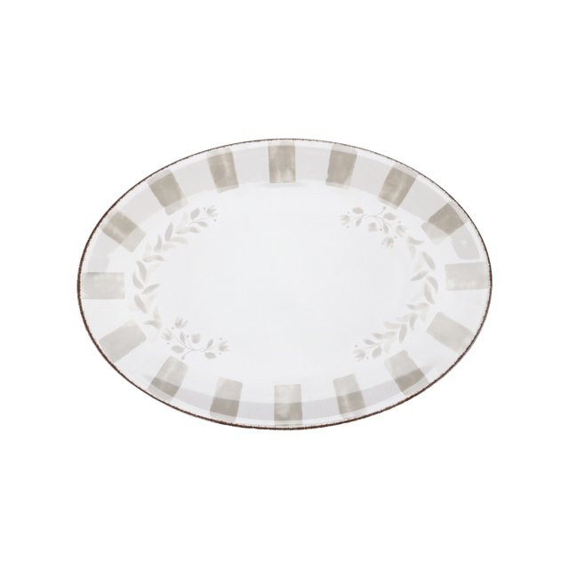 Better Homes & Gardens 18-inch Oval Bamboo Melamine Serving Tray, Grey - Walmart.com | Walmart (US)