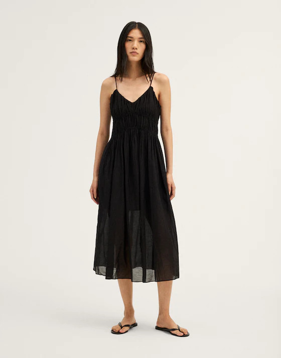 Ruched V-Neck Sleeveless Maxi Dress | Madewell
