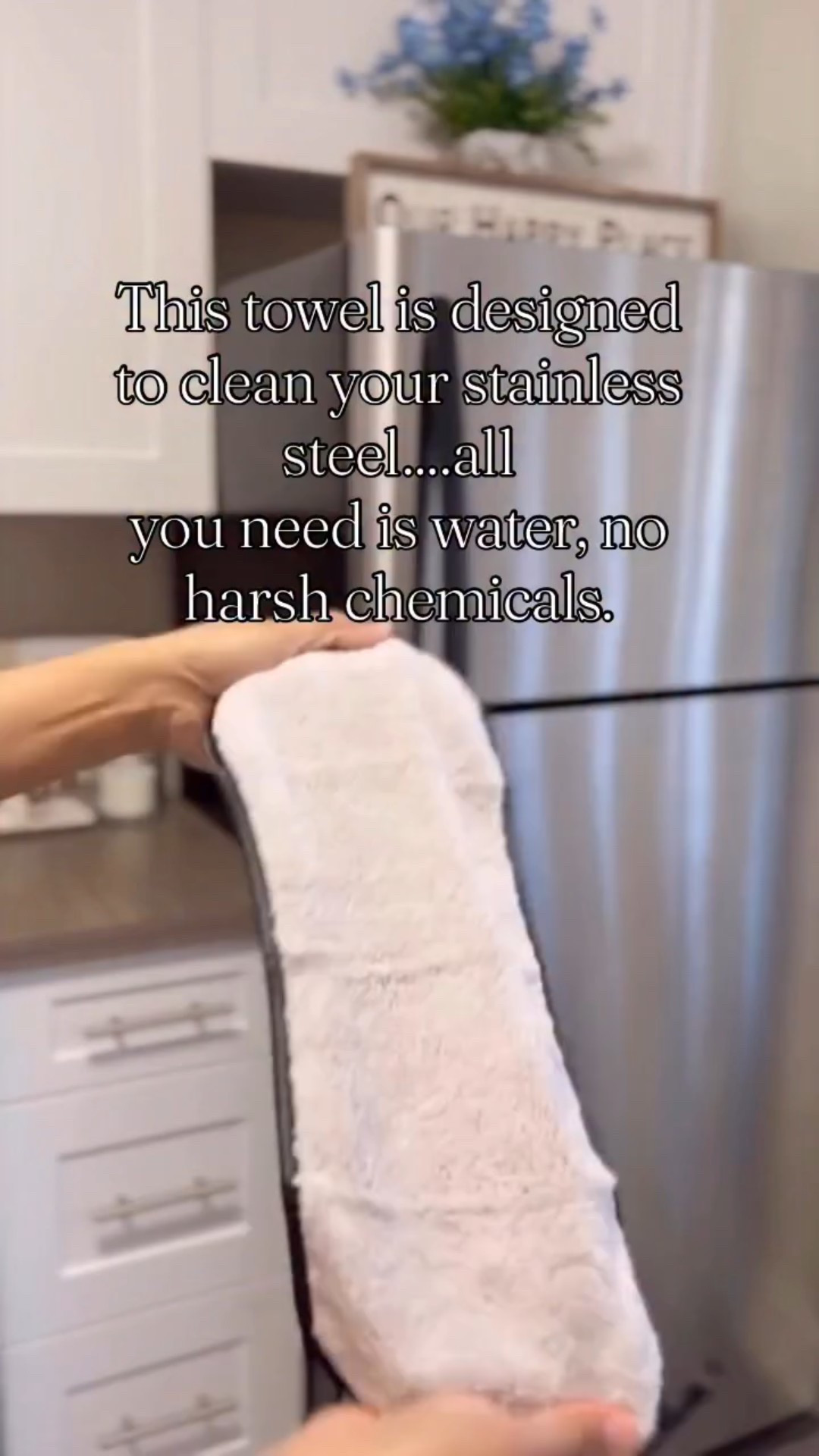 A REVOLUTION FOR CLEANING YOUR STAINLESS. Did you know that using harsh chemicals on stainless steel may harm the metal over time, and may not be healthy for your skin or lungs as you clean? Chemicals also leave behind residue on the surface that sits on the metal, and transfers onto hands and into the skin when handled. Now you can clean and care for your stainless without expensive specialty chemicals.
The NanoTowel® Stainless Steel Towel uses an amazing, proprietary fiber called Nanolon® that is able to clean metal surfaces using only water. No harsh or toxic chemicals are necessary, which is much healthier for your skin and lungs. And you can save money over time on chemicals and paper towels.

#LTKHome #LTKSaleAlert