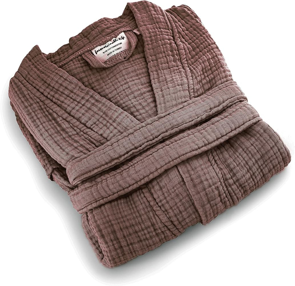 Muslin Unisex Bathrobe,Turkish 100% Cotton,Soft, Absorbent, Natural Garment Wash | Amazon (US)