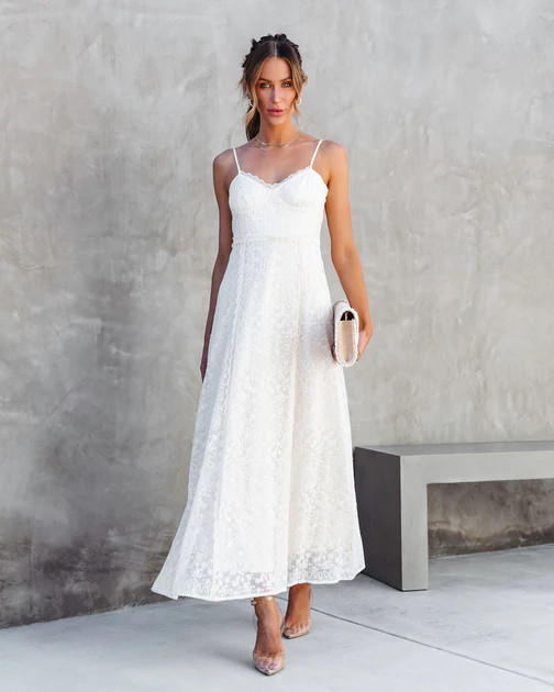 Good Kind Lace Embroidered Maxi Dress - Ivory - SALE | VICI