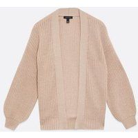 Light Brown Chunky Knit Puff Sleeve Cardigan New Look | New Look (UK)