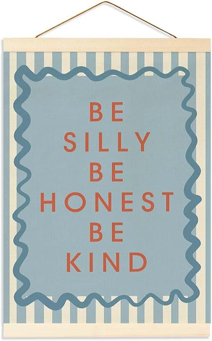 Inspirational Wall Art Banner for Toddler Room Decor, Preppy Blue Striped Poster, Teenage Boy's R... | Amazon (US)