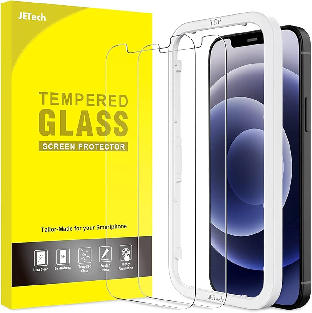 JETech Screen Protector Compatible with iPhone 12/12 Pro 6.1-Inch, Tempered Glass Film with Easy-... | Amazon (US)