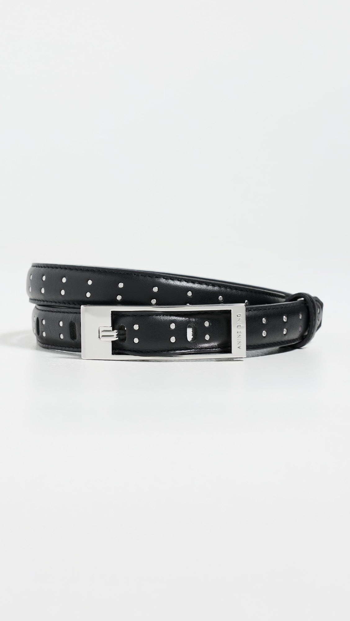 ANINE BING Elly Smooth Leather Studded Belt | Shopbop | Shopbop