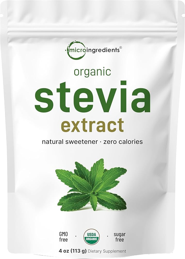 Pure Organic Stevia Powder, 4 Ounces, 706 Serving, Highest Grade Stevia Green Leaf Extract Reb-A,... | Amazon (US)