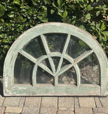 Old Antique Vintage 10 Lite Shabby Chic 20x30 Sunburst Arched Window Sash | eBay US