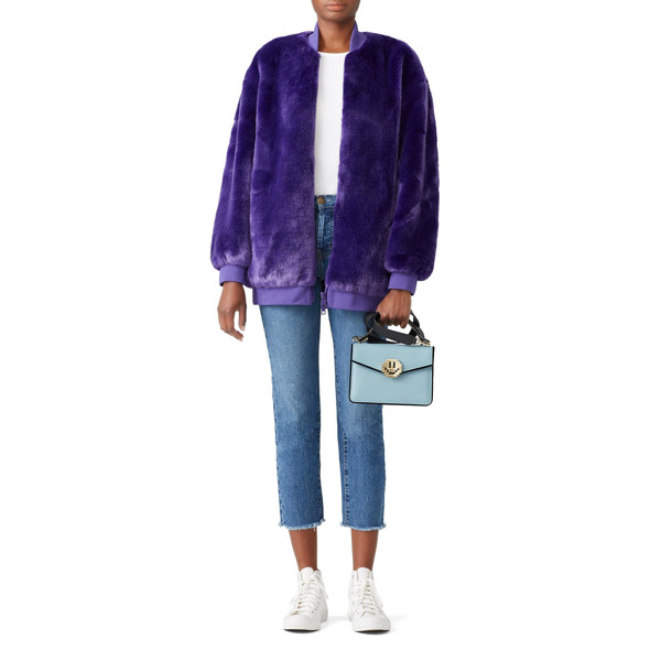 Tibi Purple Luxe Faux Fur Jacket purple | Rent the Runway