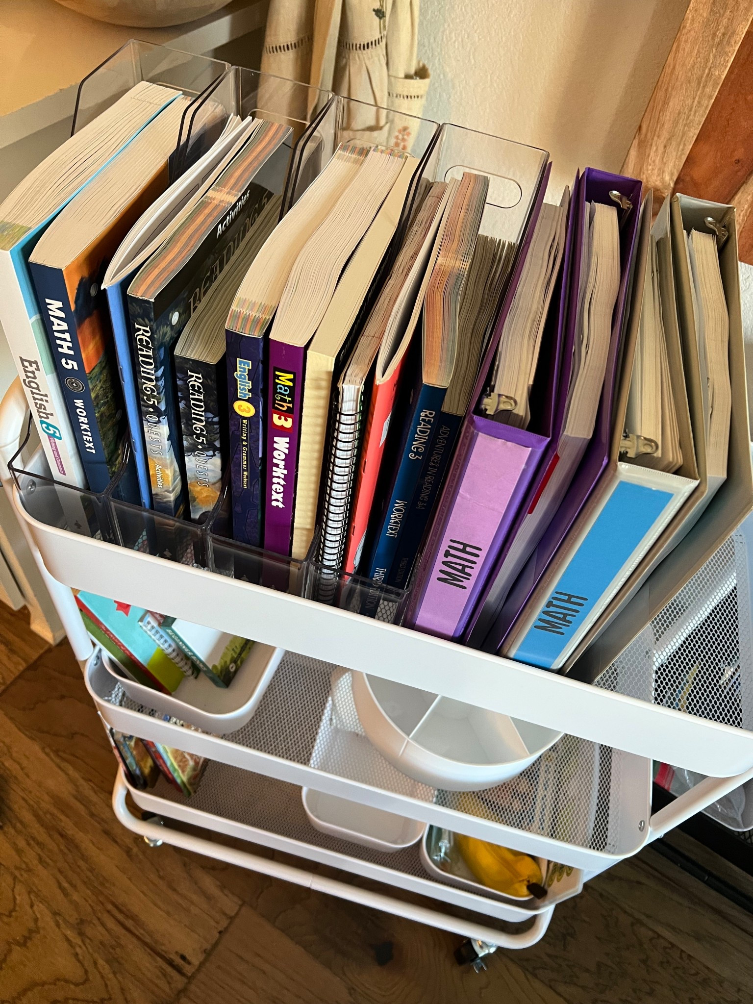 Doing a little homeschool cart upgrade. 