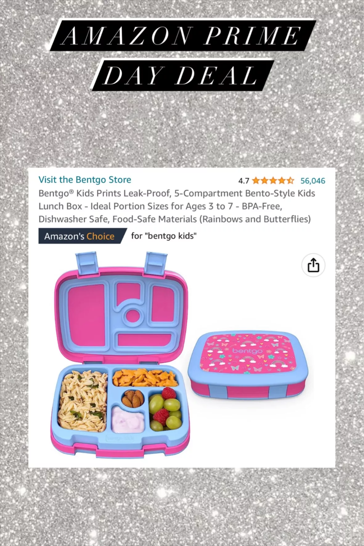 Bentgo Kids Leak-Proof Lunch Box - Rainbows and Butterflies