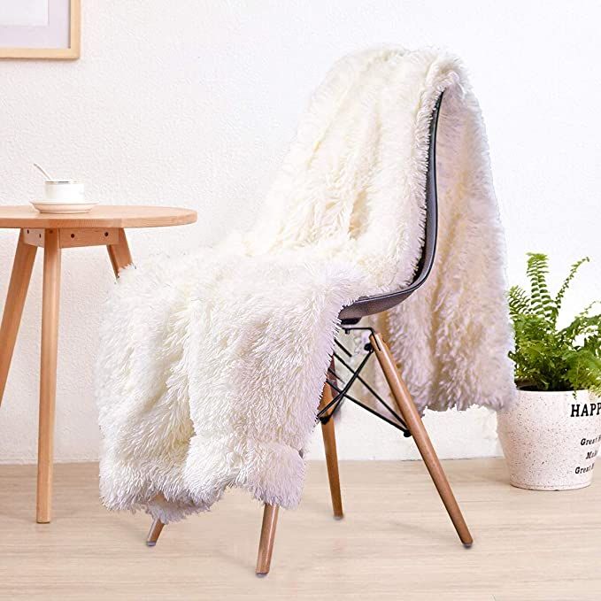 LOCHAS Super Soft Shaggy Faux Fur Blanket, Plush Fuzzy Bed Throw Decorative Washable Cozy Sherpa ... | Amazon (US)