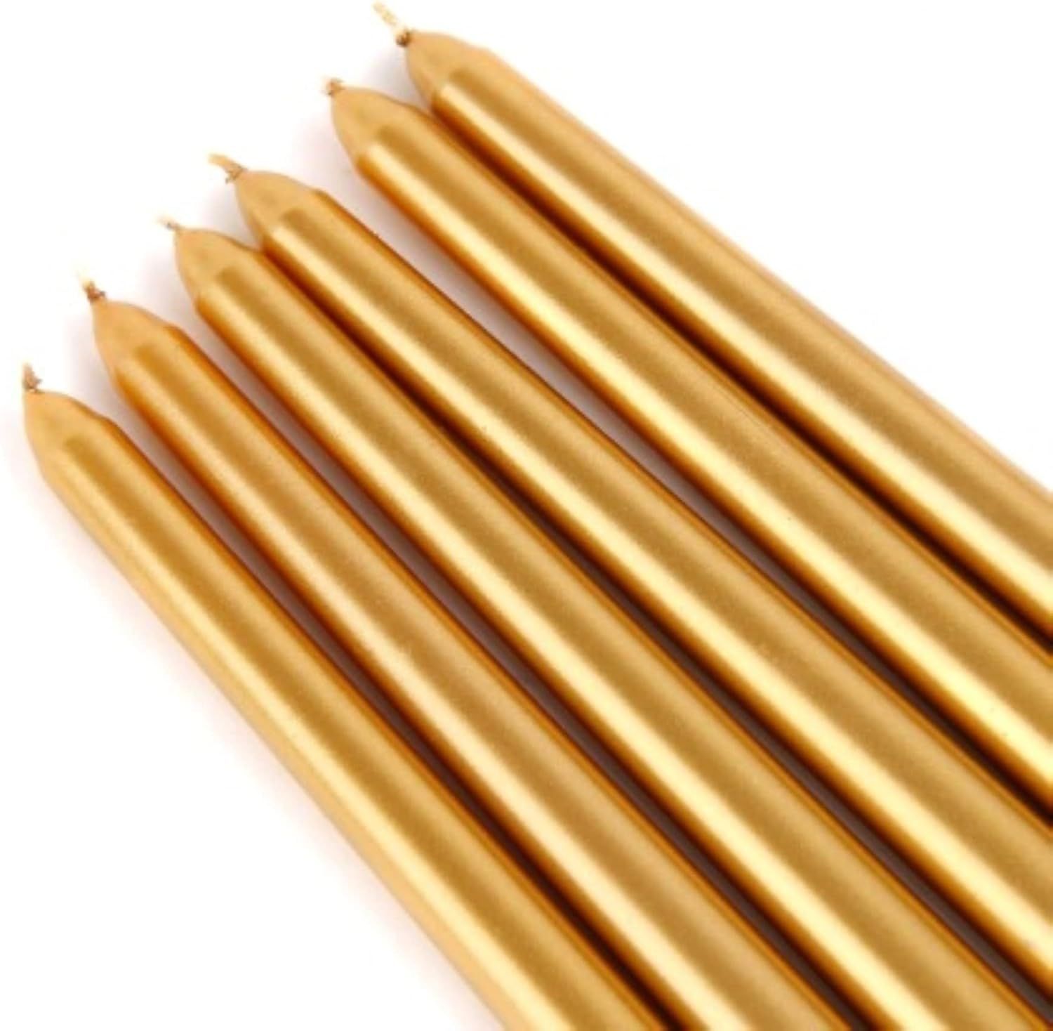 Zest Candle 12-Piece Taper Candles, 12-Inch, Metallic Bronze Gold | Amazon (US)