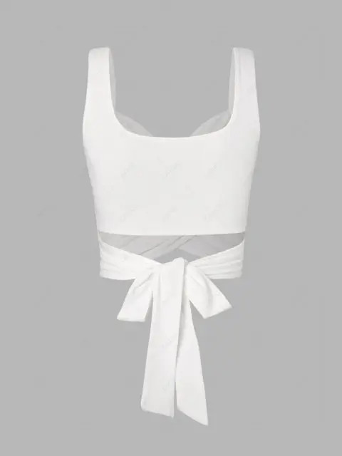 Criss Cross Tie Back Multiway Cropped Tank Top | ZAFUL (Global)