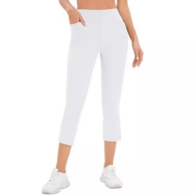 Women Workout Capris Leggings with Pockets High Waist Athletic Yoga Pants Running Hiking | Target
