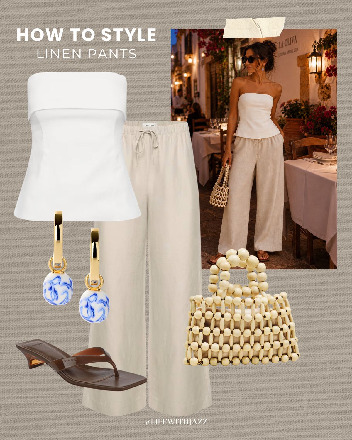 how to style linen pants for summer 

aritzia lodge linen pants / cute summer tops / boxy cut tanks / strappy sandals / chic sunglasses / heaven mayhem necklace / straw tote bags / beaded purses / lunch outfit / dinner outfit / minimal and chic style

#LTKootd #LTKSeasonal
