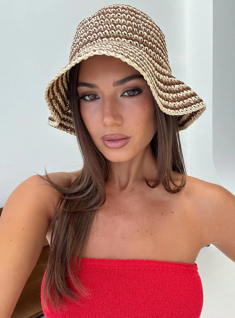 Celestea Woven Bucket Hat Tan / Brown | Princess Polly US