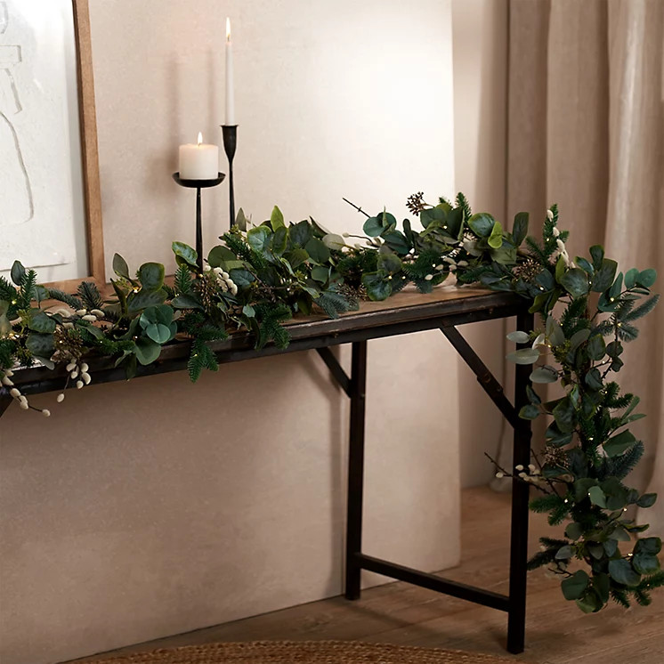 250cm Pre Lit Foraged Winter Garland | The White Company UK & ROW