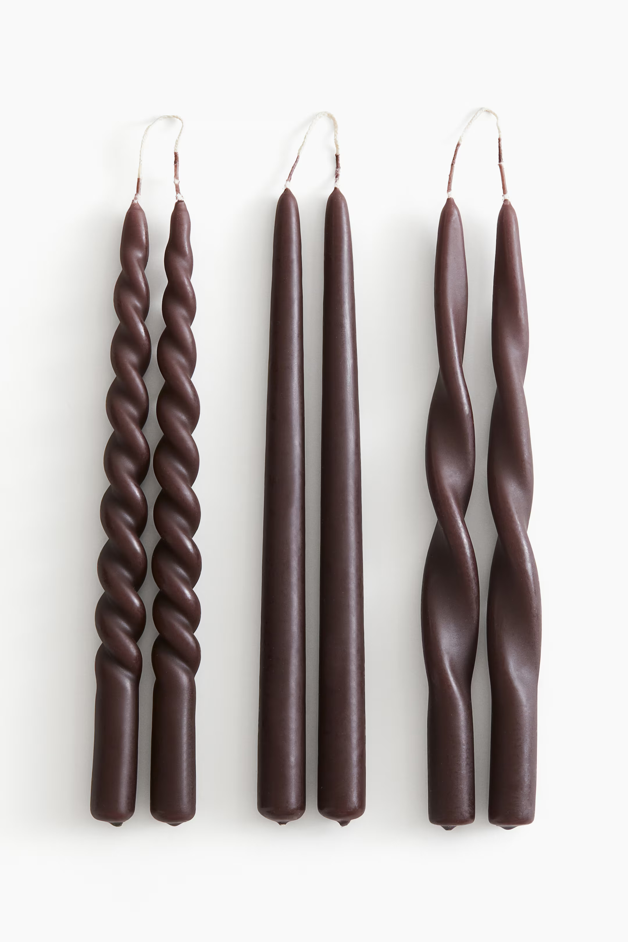 6-pack Taper Candles - Dark brown - Home All | H&M US | H&M (US + CA)
