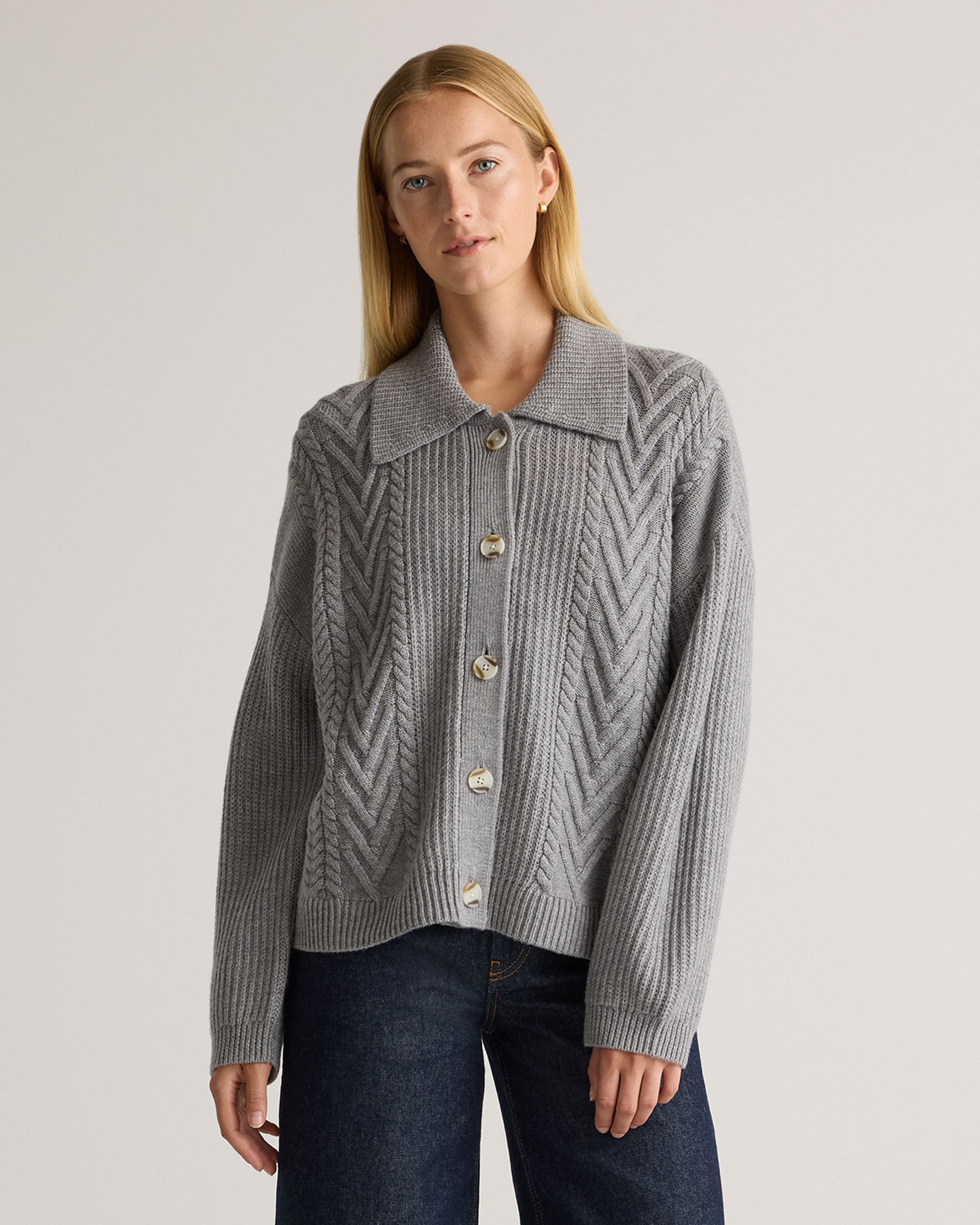 Australian Merino Wool Collared Cardigan | Quince