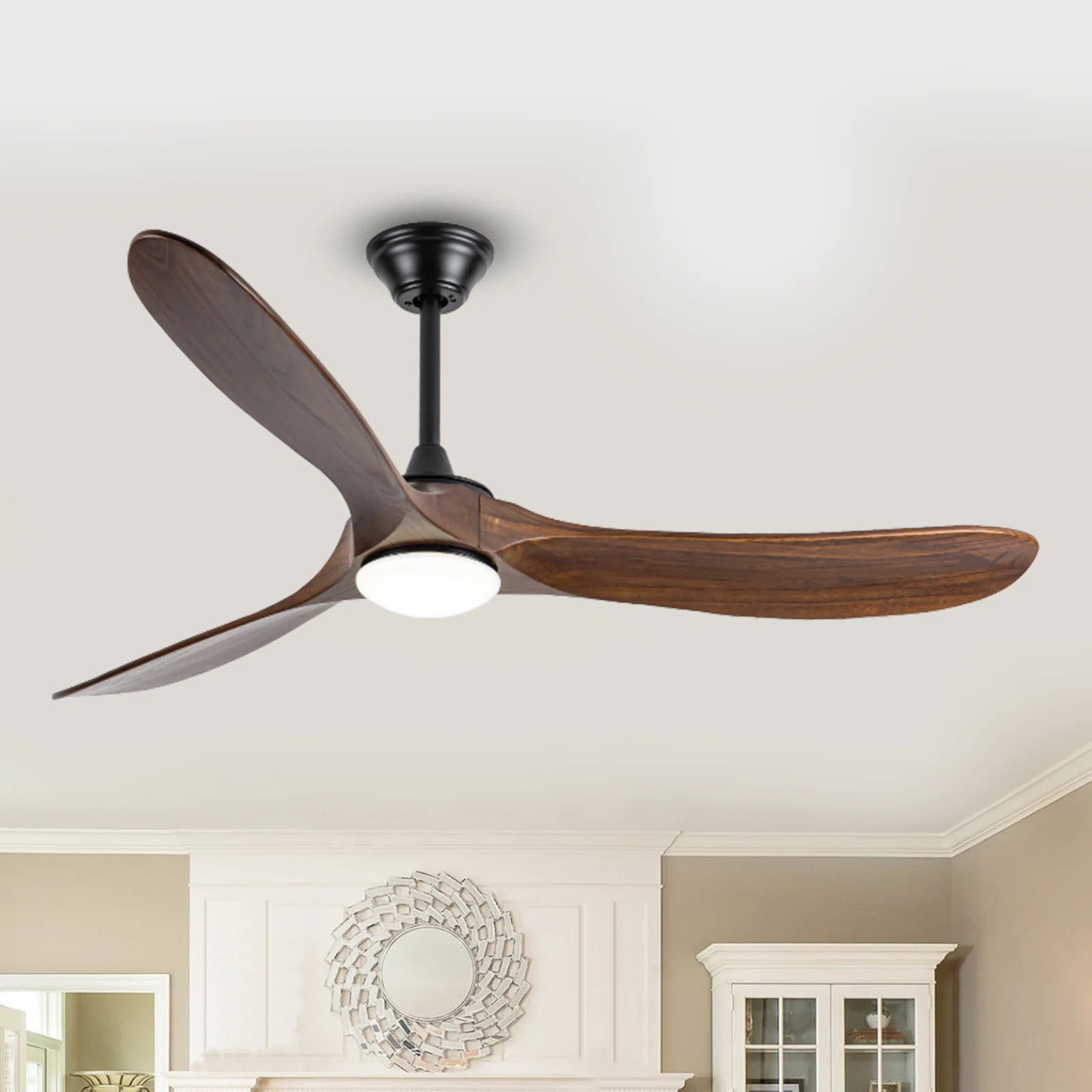 Solid Wood Ceiling Fan With Light,DC Motor,Remote Control | Wayfair North America
