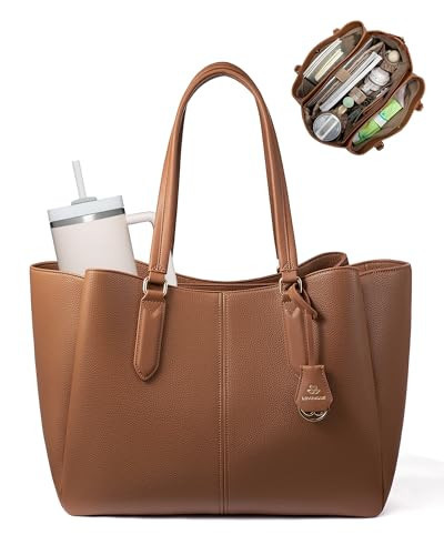 LOVEVOOK Laptop Tote Bag for Women 15.6 In Work Bags with Triple Compartments Large Faux Leather Computer Office Briefcase | Amazon (US)