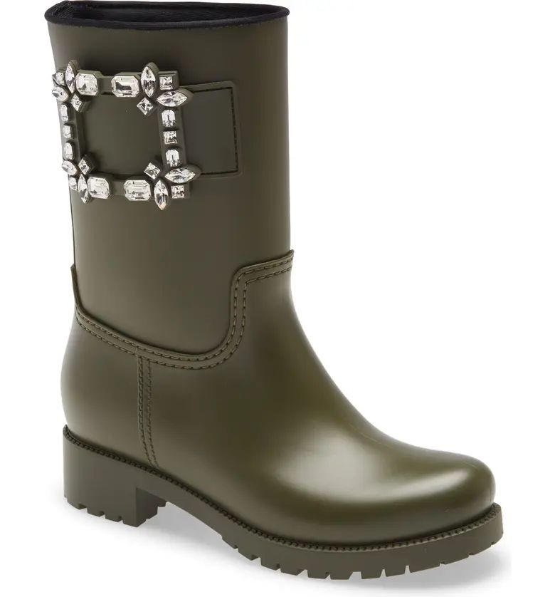 Roger Vivier Tempête Viv Crystal Buckle Waterproof Rain Boot | Nordstrom | Nordstrom