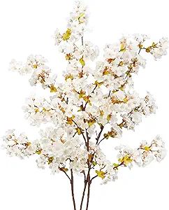 Uieke Silk Cherry Blossom Branches, 39.3in Artificial Cherry Blossom Tree Stems, Fake Plum Blosso... | Amazon (US)