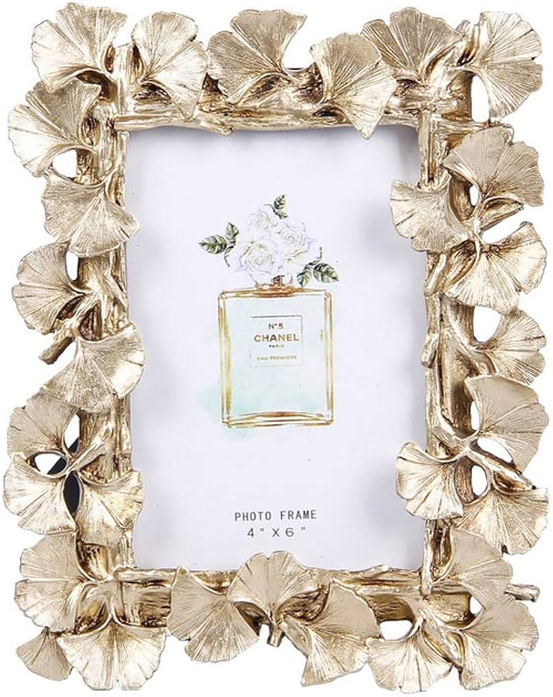 Photo Frame, 6 Inch Vintage Resin Gold Photo Frame | Amazon (US)