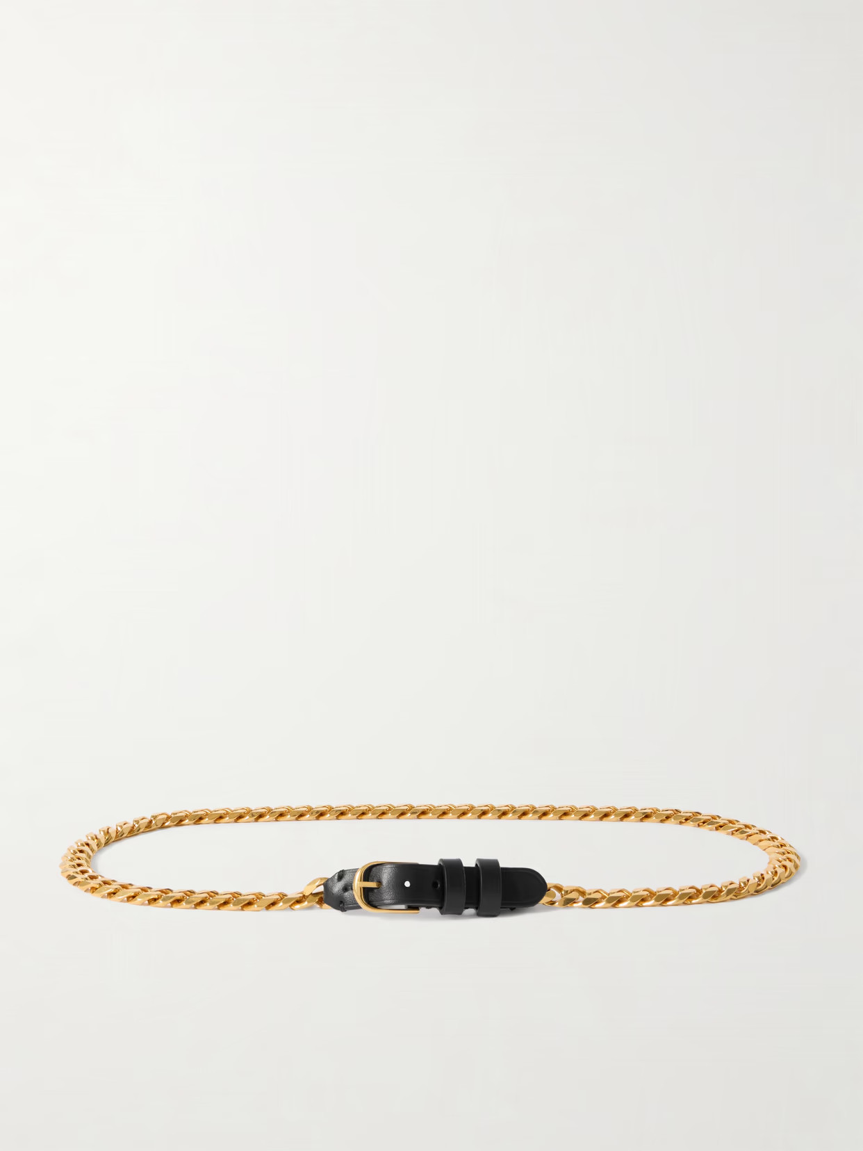 Nili Lotan - Nicolette Leather-trimmed Gold-tone Belt - Black | NET-A-PORTER (US)