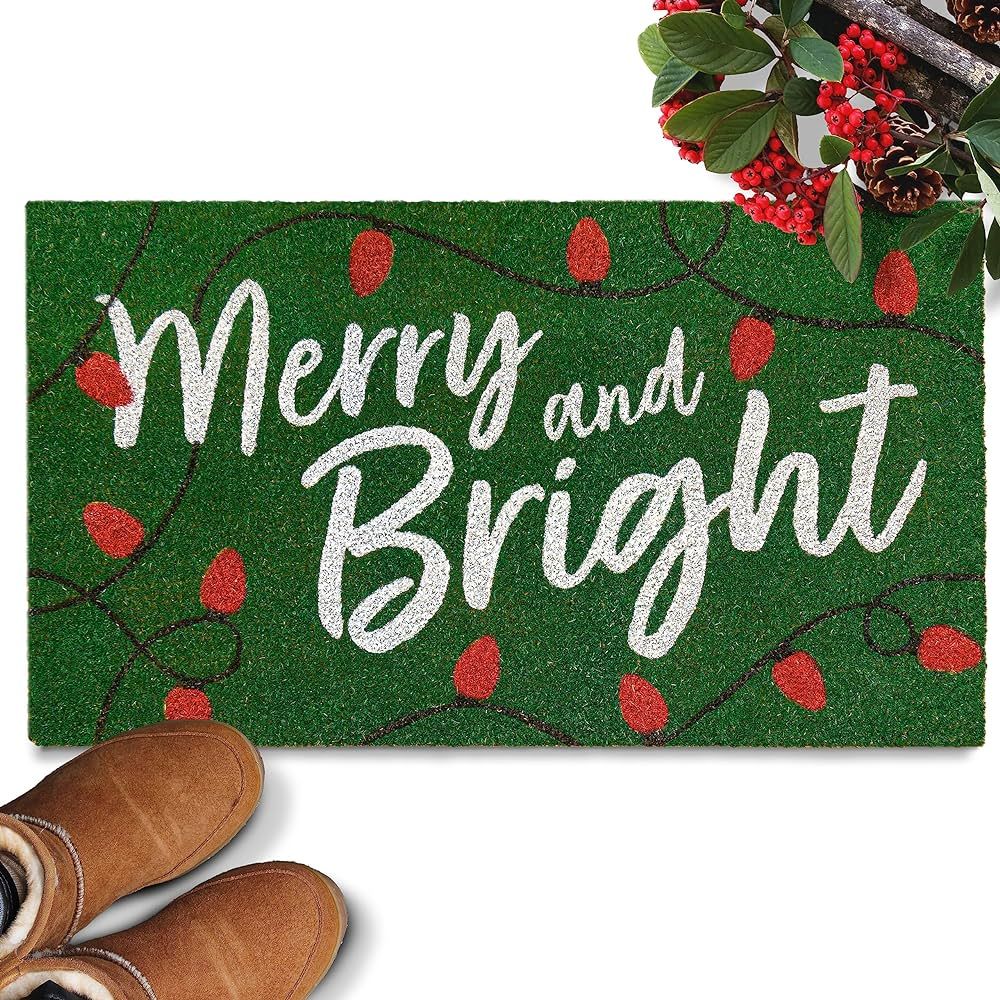 Merry and Bright Doormat 30x17 Inch, Merry and Bright Rug, Merry Christmas Door Mat Outdoor Funny... | Amazon (US)