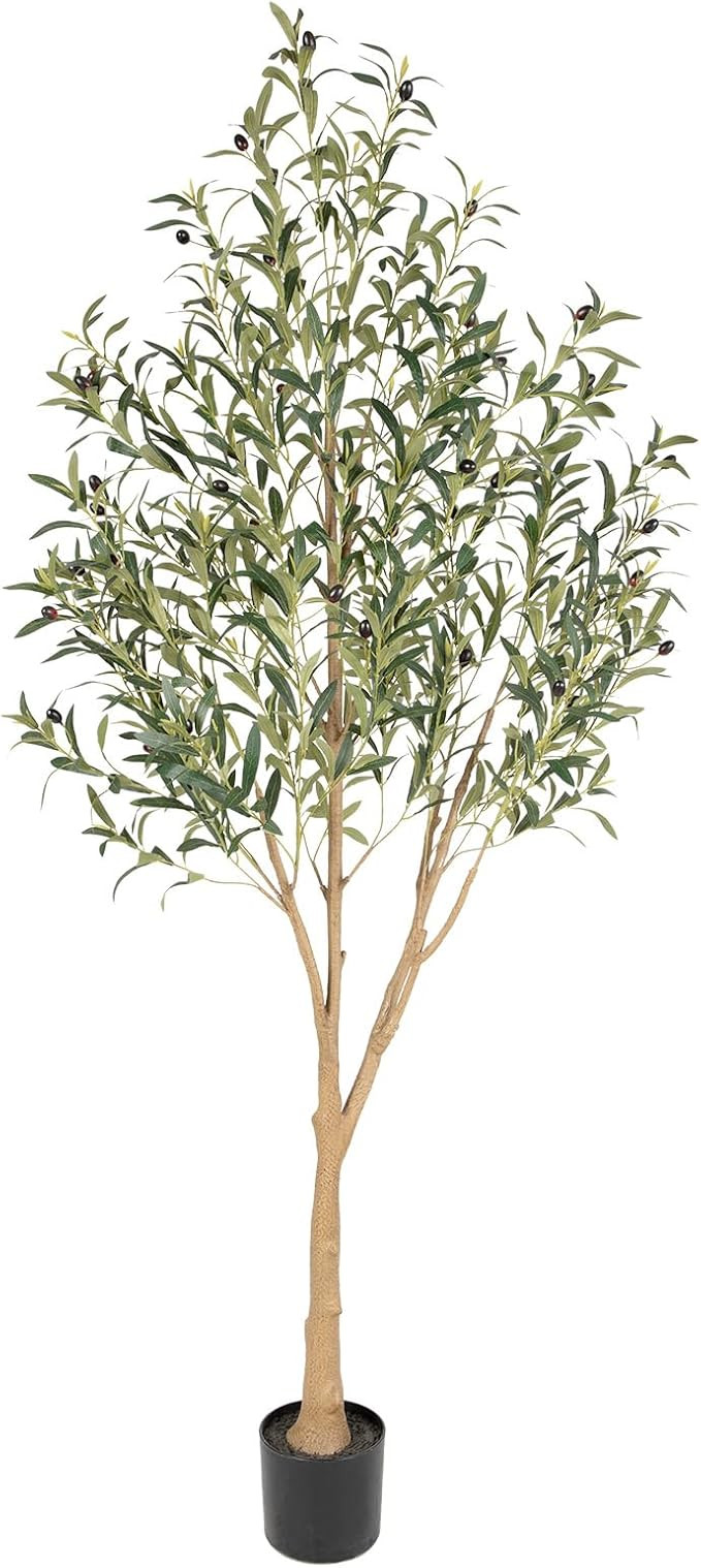 Tall Faux Olive Tree，6Ft(72in) Realistic Texture Potted Silk Artificial Olive Tree， Fake Oliv... | Amazon (US)