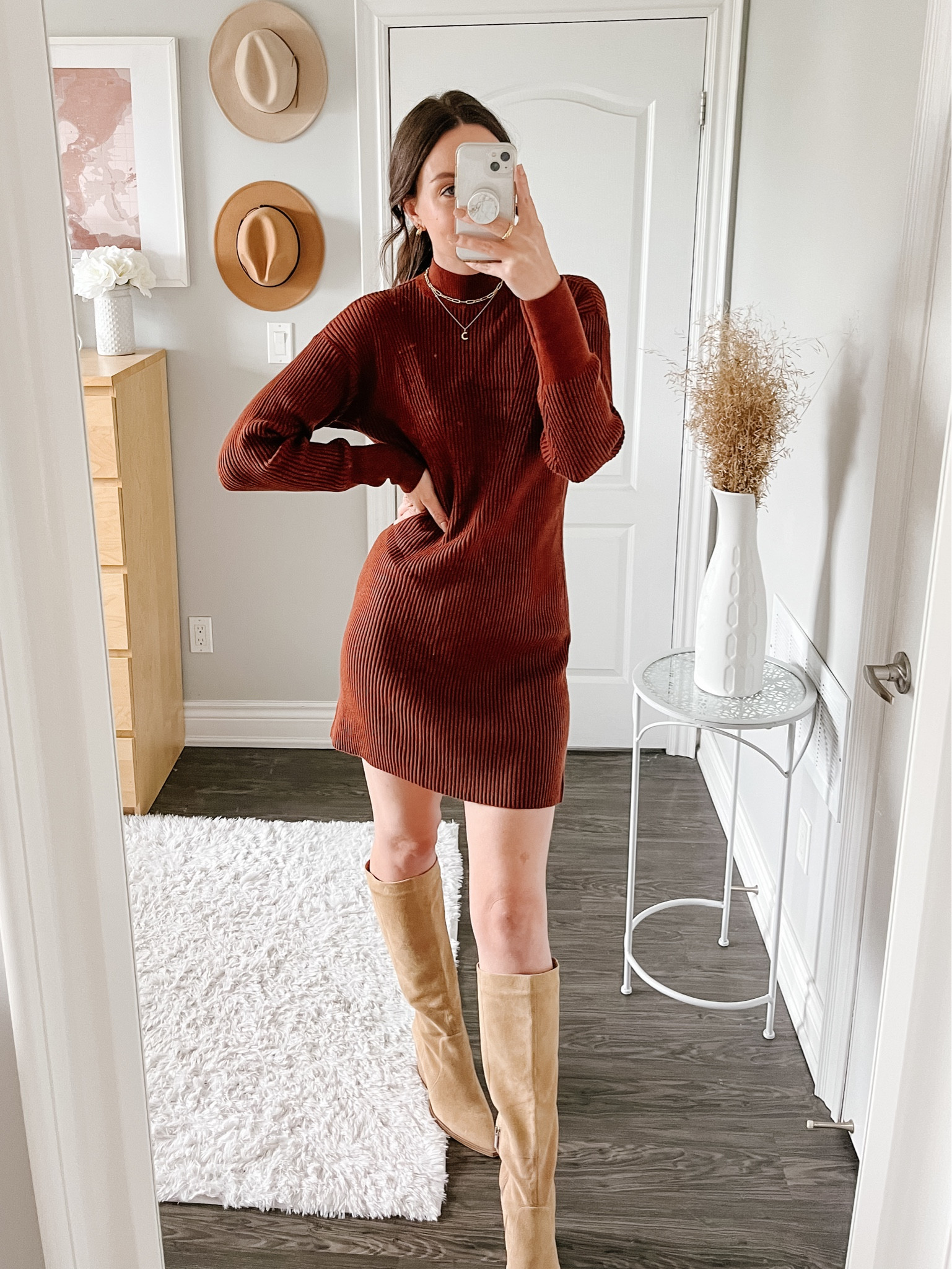 MELANIE KNIT DRESS - LATTE – On Trend