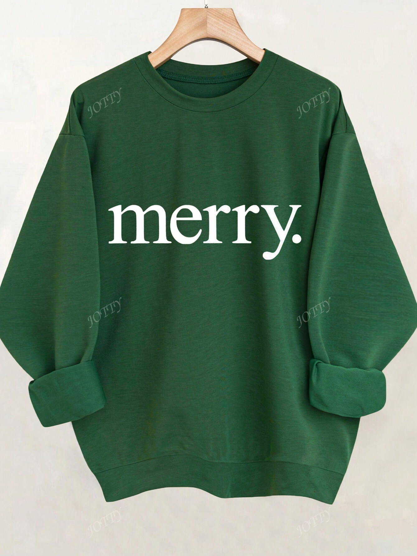 Merry Slogan Graphic Print Round Neck Drop Shoulder Casual Sweatshirt For Women | SHEIN