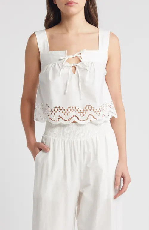 Rails Blythe Sleeveless Crop Top in White at Nordstrom, Size Xx-Large | Nordstrom