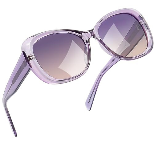 Joopin Oversized Acetate Sunglasses Polarized UV Protection Trendy Butterfly Shades for Women Ladies Sun Glasses (Purple) | Amazon (US)