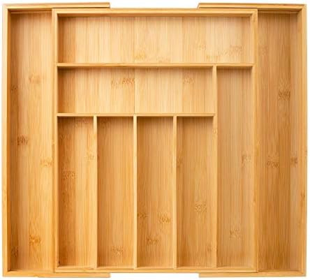 Bamboo Kitchen Drawer Organizer - LARGE Expandable Utensil Holder 100% Moso Bamboo - Home Organiz... | Amazon (US)