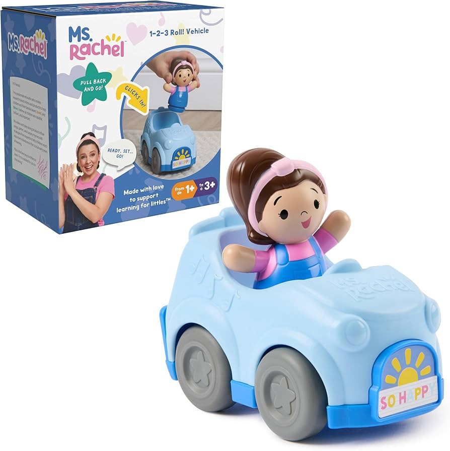 Ms. Rachel 1-2-3 Roll! Vehicle with Click-in Figure & Pull Back Action, Educational Toys & Toddle... | Amazon (US)