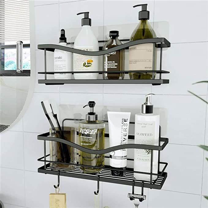 KINCMAX Shower Caddy Basket Shelf Pack of 2 - Self Adhesive Drill-Free Kitchen or Bathroom Organi... | Amazon (CA)