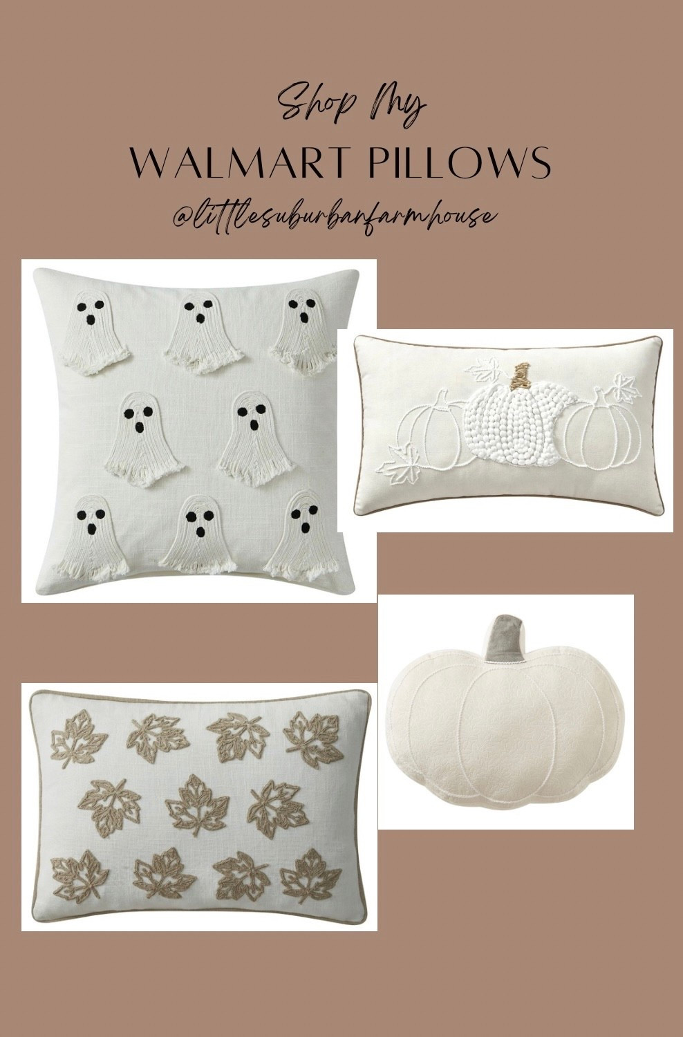 Walmart throw pillows are the best and such a great price! These pillows are adorable. Perfect addition to your fall decor  

#LTKSeasonal #LTKFamily #LTKHome