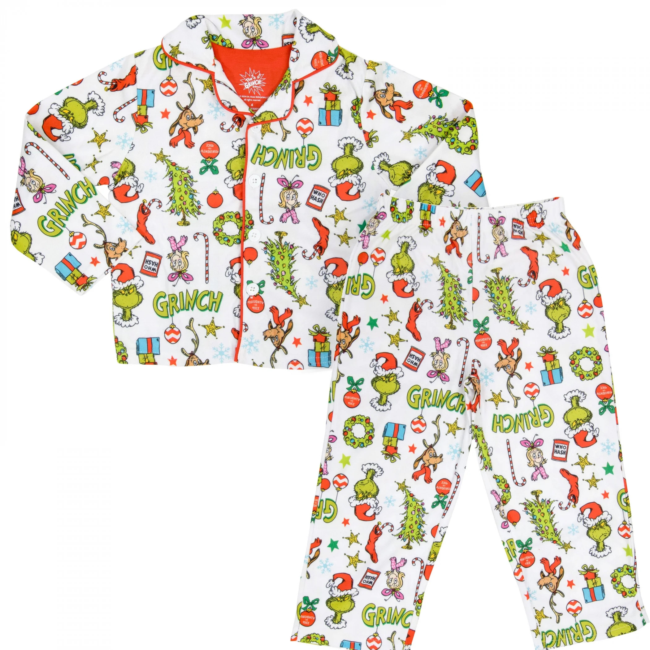 The Grinch Christmas Decorations 2-Piece Toddler Pajama Set-Toddler 2T | Walmart (US)