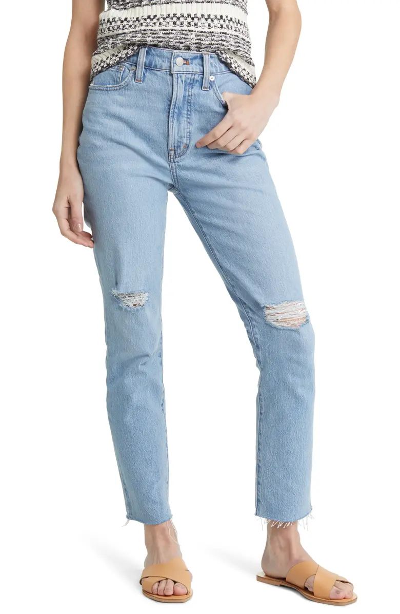 The Perfect High Waist Rip Tapered Jeans | Nordstrom