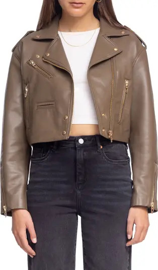 Faux Leather Crop Moto Jacket | Nordstrom
